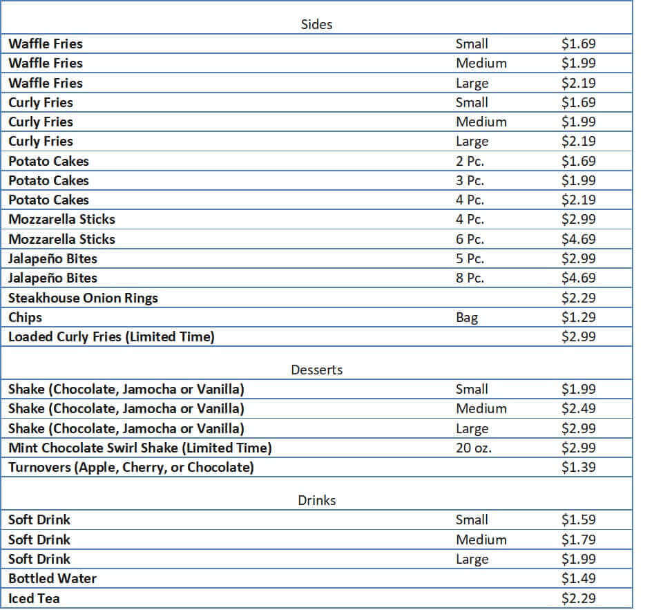 arbys prices
