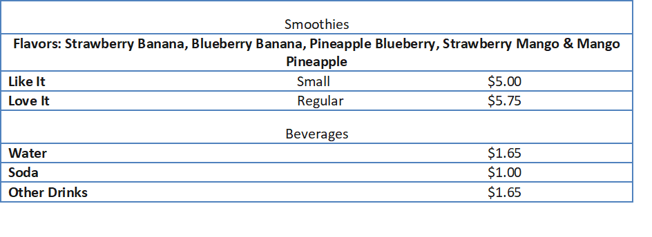 cold stone menu prices
