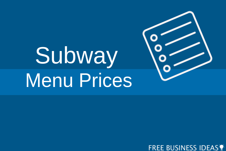 subway menu with prices